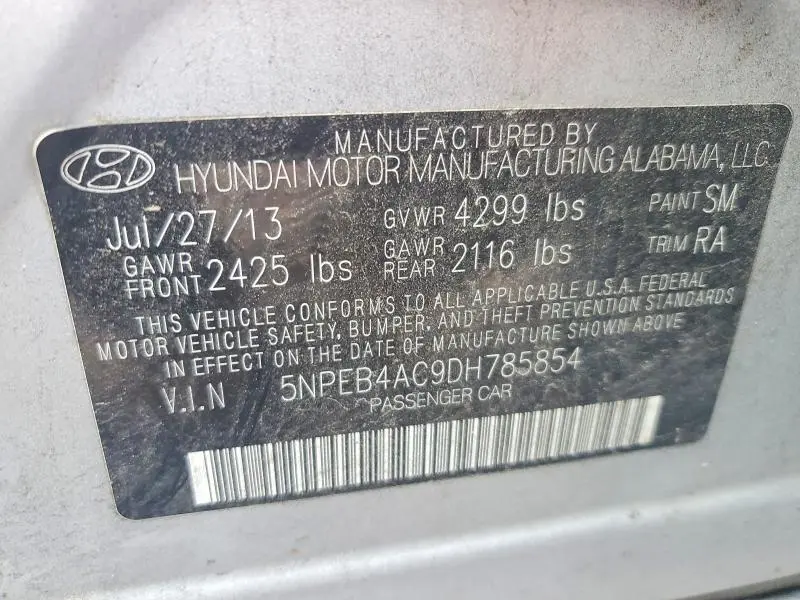 2013 HYUNDAI SONATA GLS  