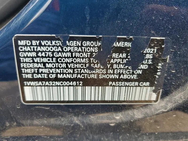 2022 VOLKSWAGEN PASSAT SE  