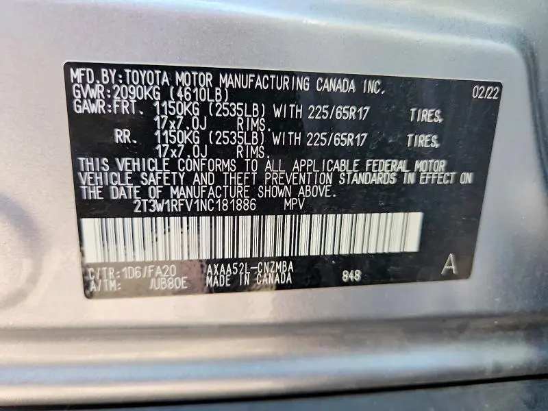 2022 TOYOTA RAV4 XLE  