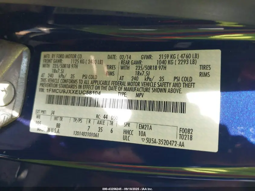 2014 FORD ESCAPE TITANIUM