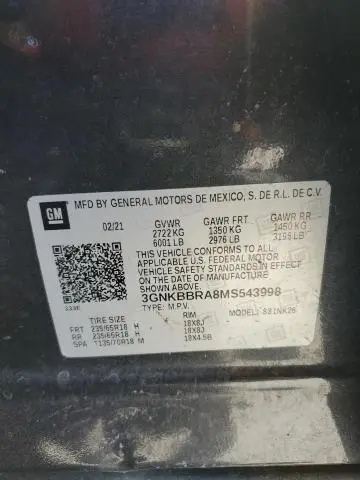2021 CHEVROLET BLAZER 1LT  