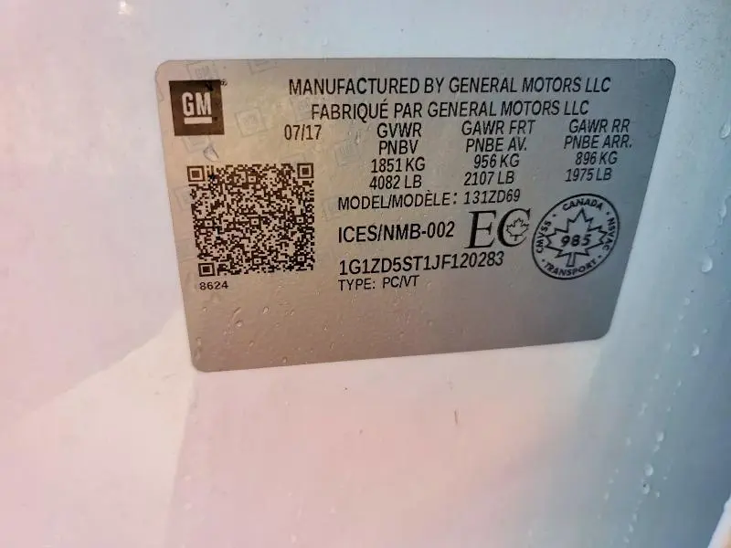 2018 CHEVROLET MALIBU LT  