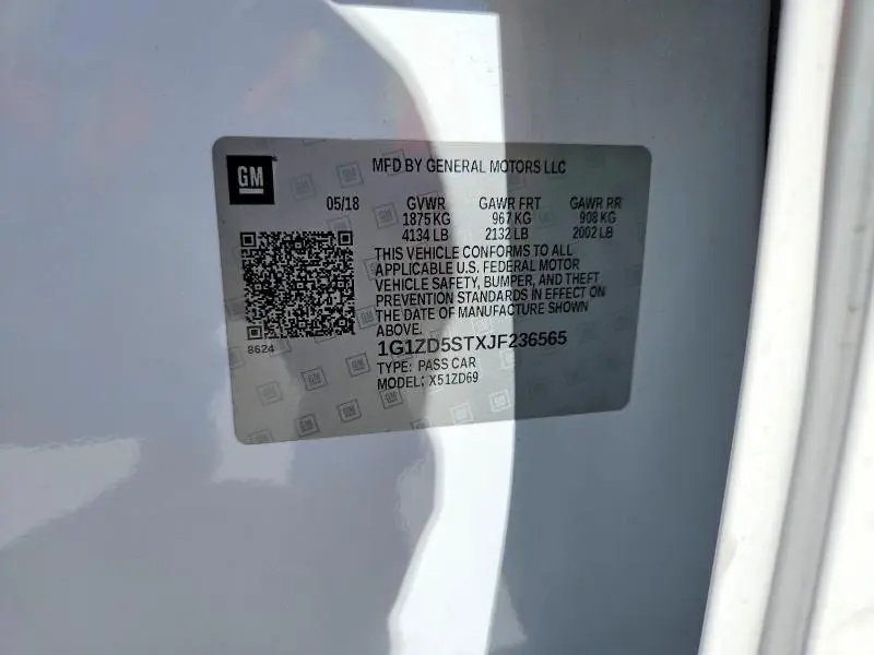 2018 CHEVROLET MALIBU LT  