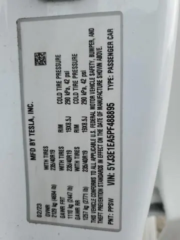 2023 TESLA MODEL 3   