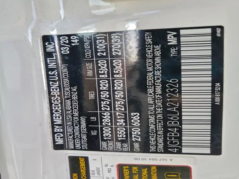 2020 MERCEDES-BENZ GLE 350  