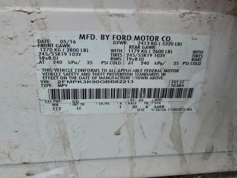 2016 FORD EDGE TITANIUM  