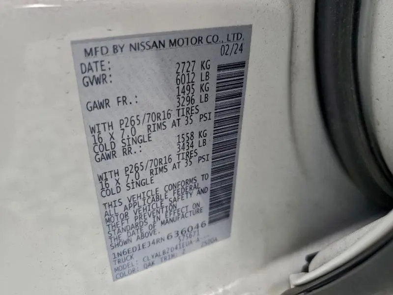 2024 NISSAN FRONTIER S  