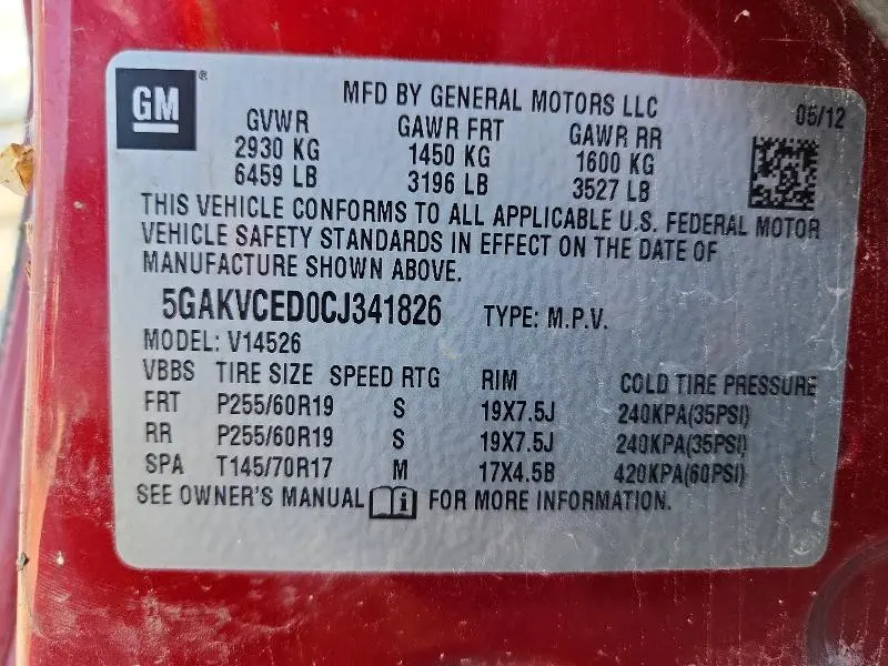 2012 BUICK ENCLAVE   