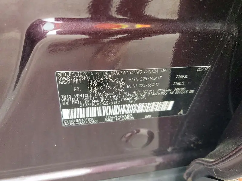 2017 TOYOTA RAV4 LE  