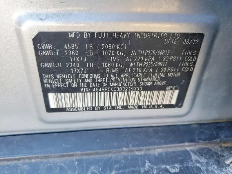 2013 SUBARU OUTBACK 2.5I LIMITED  