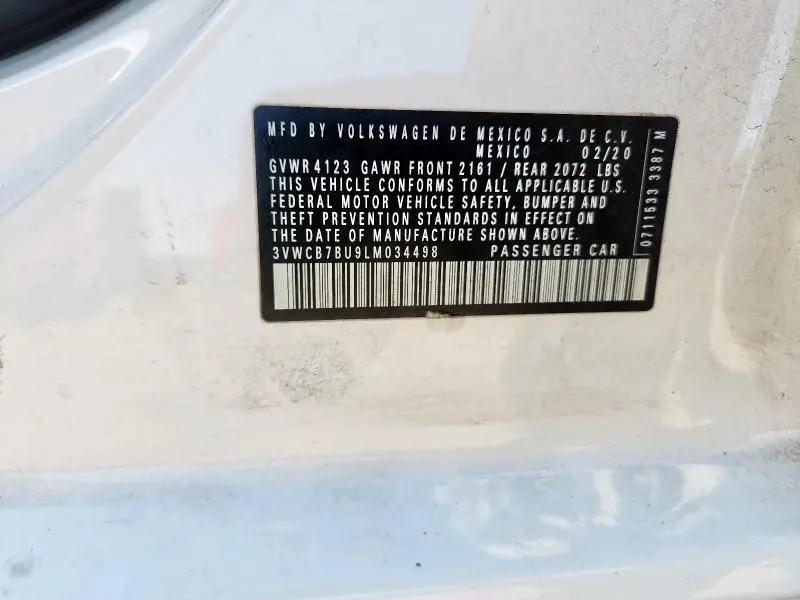 2020 VOLKSWAGEN JETTA S  