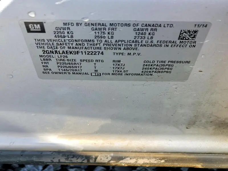 2015 CHEVROLET EQUINOX LS  