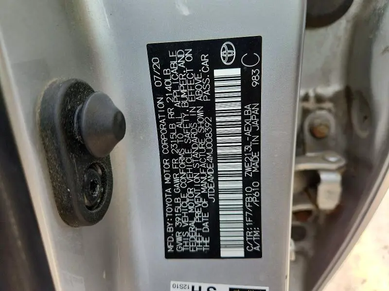2021 TOYOTA COROLLA LE  