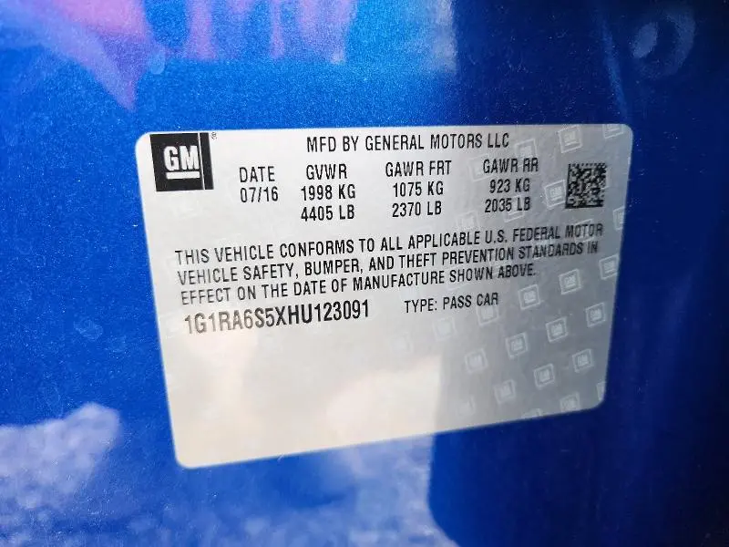 2017 CHEVROLET VOLT LT  