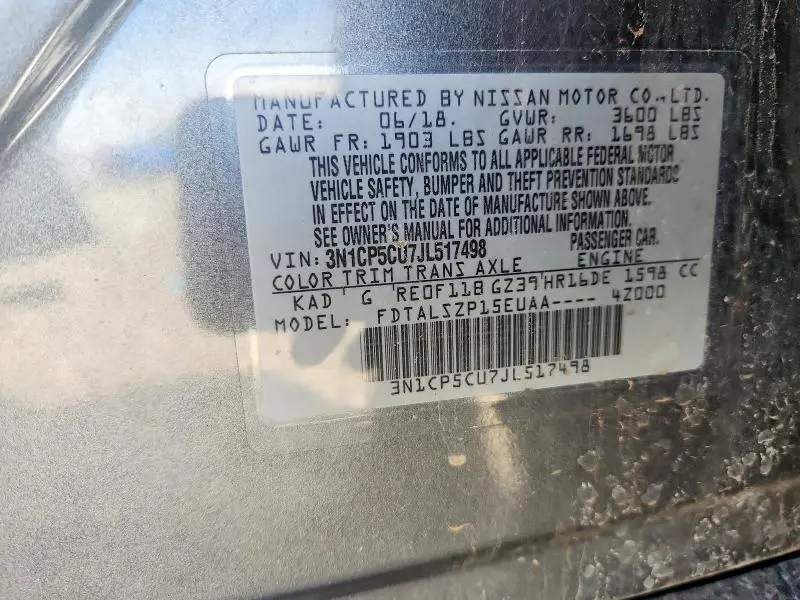 2018 NISSAN KICKS SV  