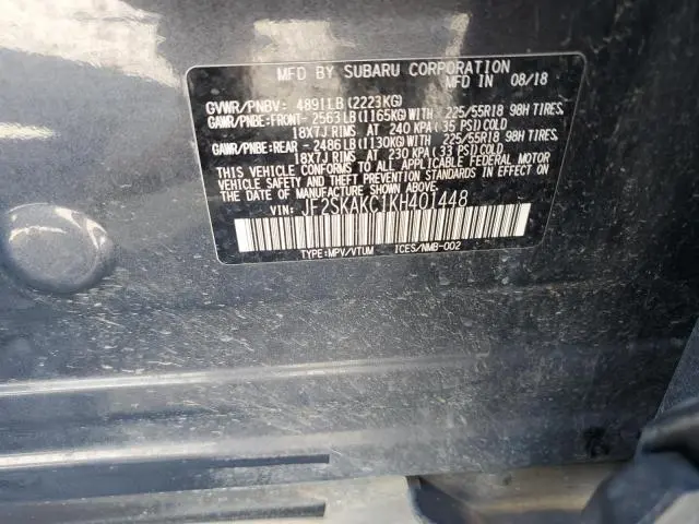 2019 SUBARU FORESTER SPORT  