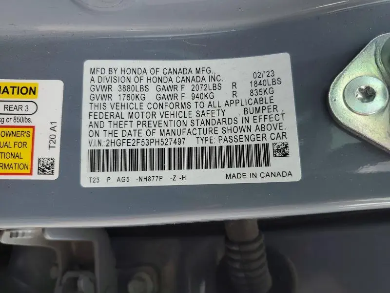 2023 HONDA CIVIC SPORT  