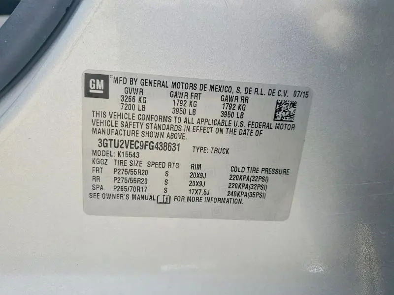 2015 GMC SIERRA K1500 SLT  