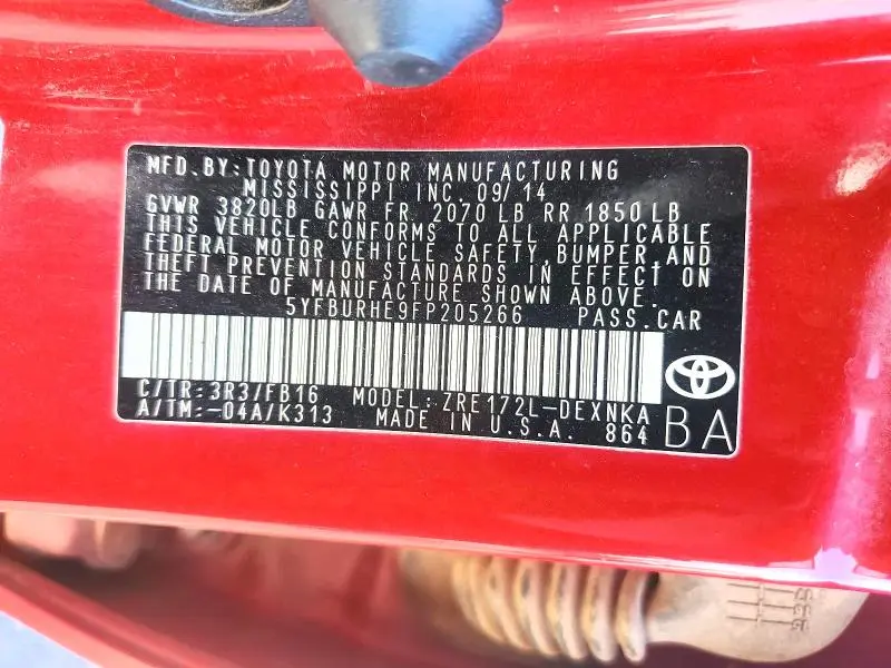 2015 TOYOTA COROLLA LE  