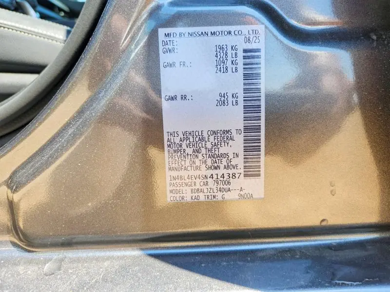 2025 NISSAN ALTIMA SL  