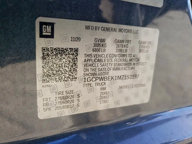 2021 CHEVROLET SILVERADO C1500 CUSTOM  