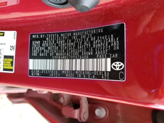 2023 TOYOTA COROLLA LE  