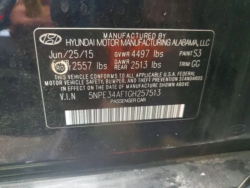 2016 HYUNDAI SONATA SPORT  
