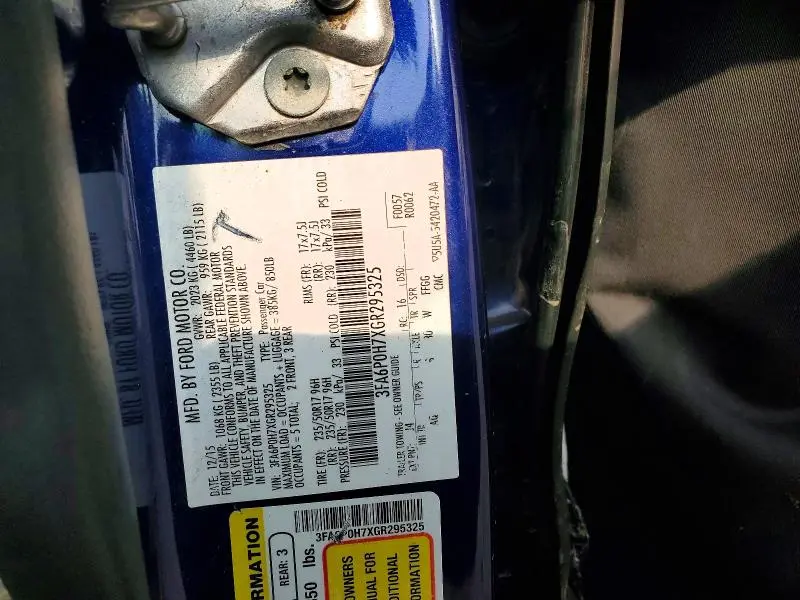 2016 FORD FUSION SE  