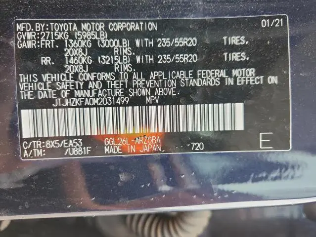 2021 LEXUS RX 350 L  