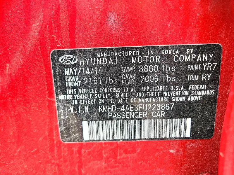 2015 HYUNDAI ELANTRA SE  