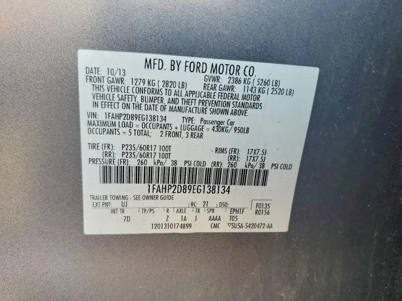 2014 FORD TAURUS SE  