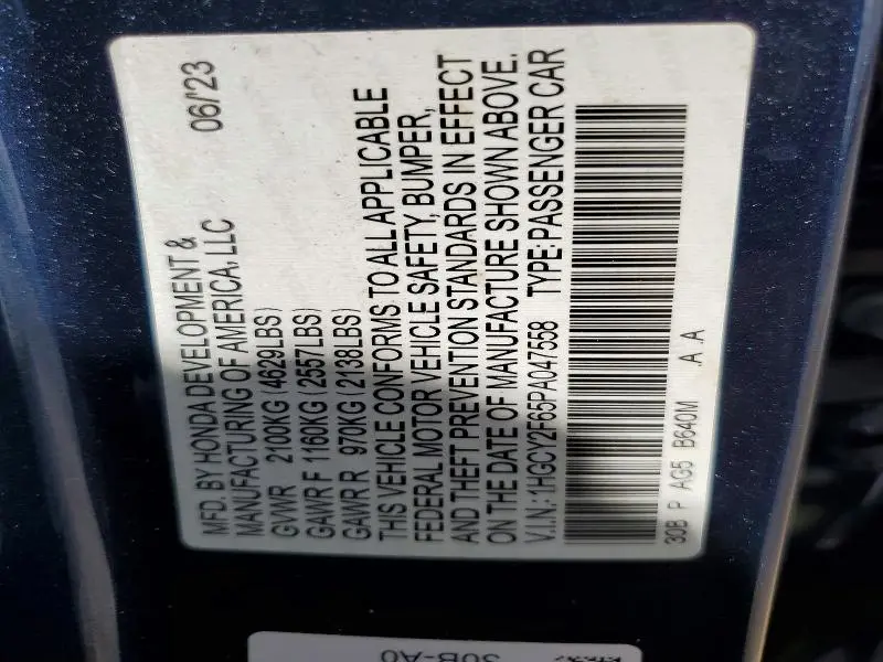 2023 HONDA ACCORD HYBRID EXL  