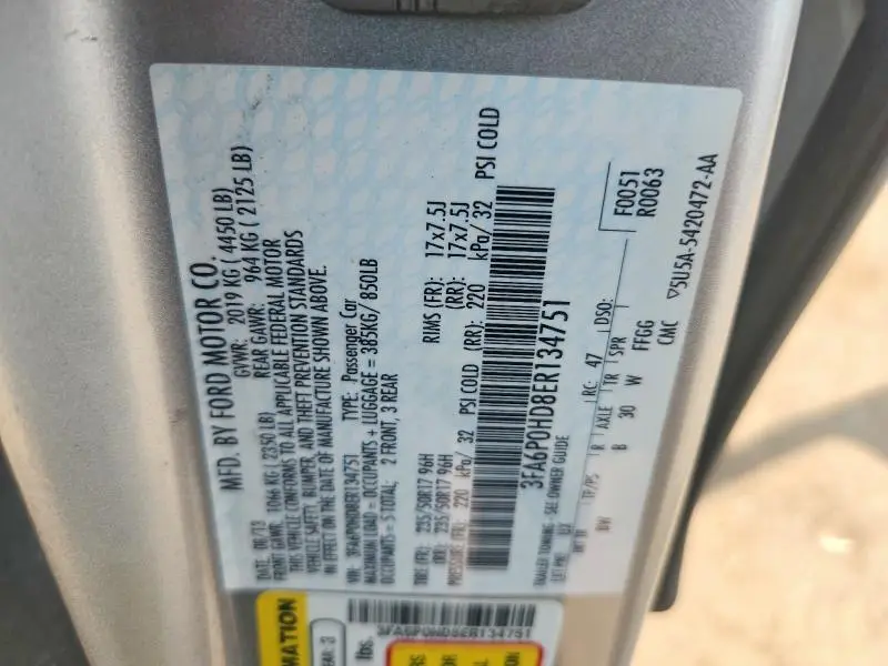 2014 FORD FUSION SE  