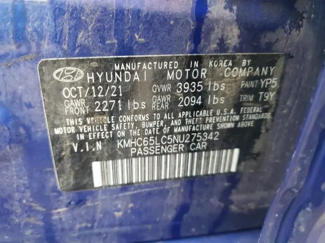 2022 HYUNDAI IONIQ BLUE  