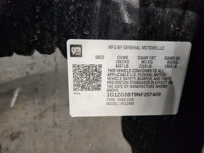 2022 CHEVROLET MALIBU RS  