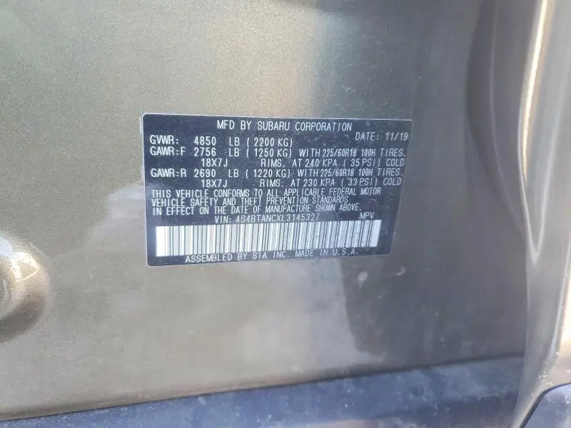 2020 SUBARU OUTBACK LIMITED  