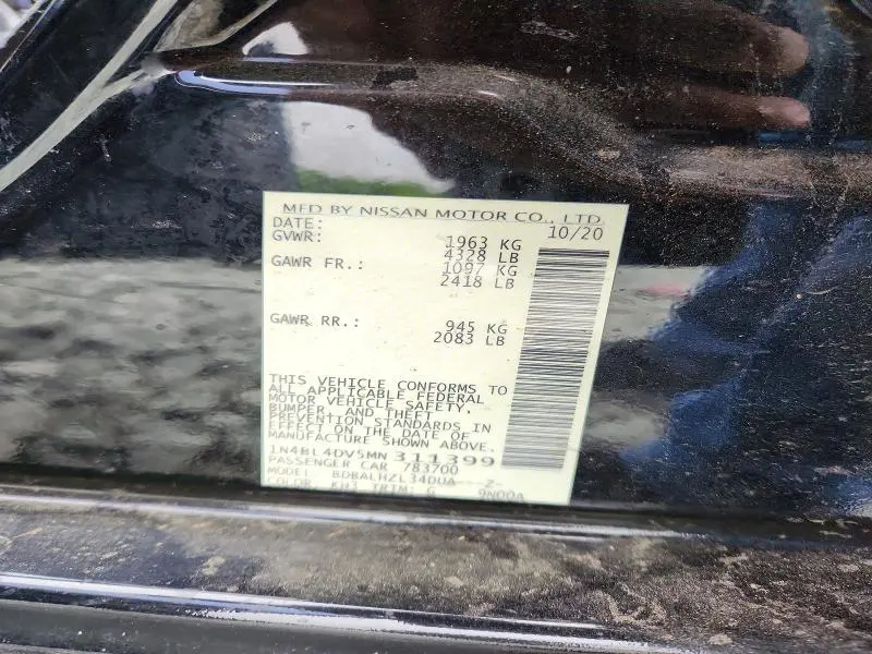 2021 NISSAN ALTIMA SV  