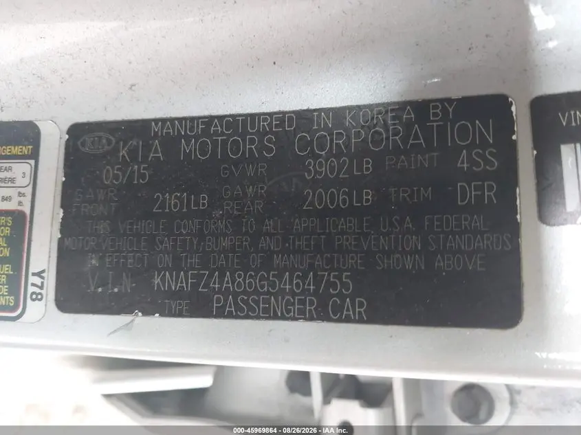 2016 KIA FORTE EX