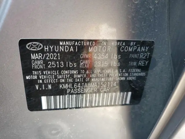 2021 HYUNDAI SONATA SEL  