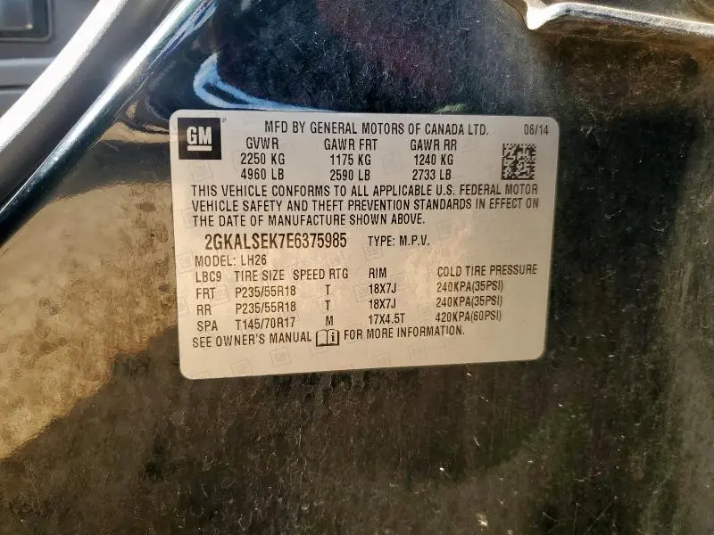 2014 GMC TERRAIN SLT  