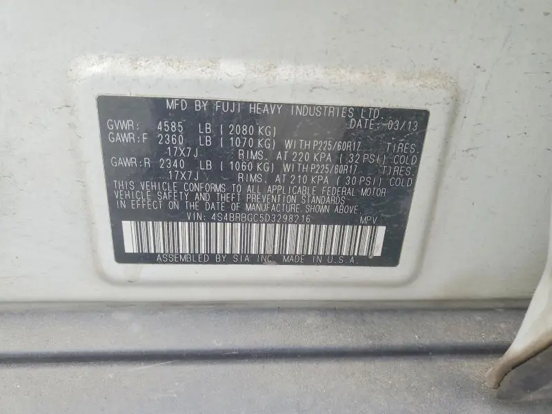 2013 SUBARU OUTBACK 2.5I PREMIUM  