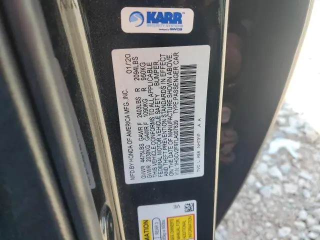 2020 HONDA ACCORD TOURING  