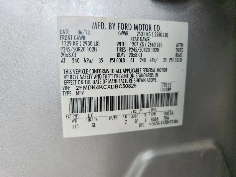 2013 FORD EDGE LIMITED  