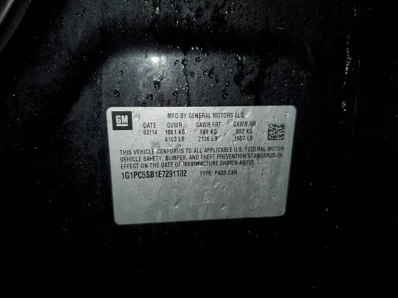 2014 CHEVROLET CRUZE LT  