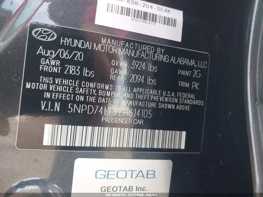 2020 HYUNDAI ELANTRA SE