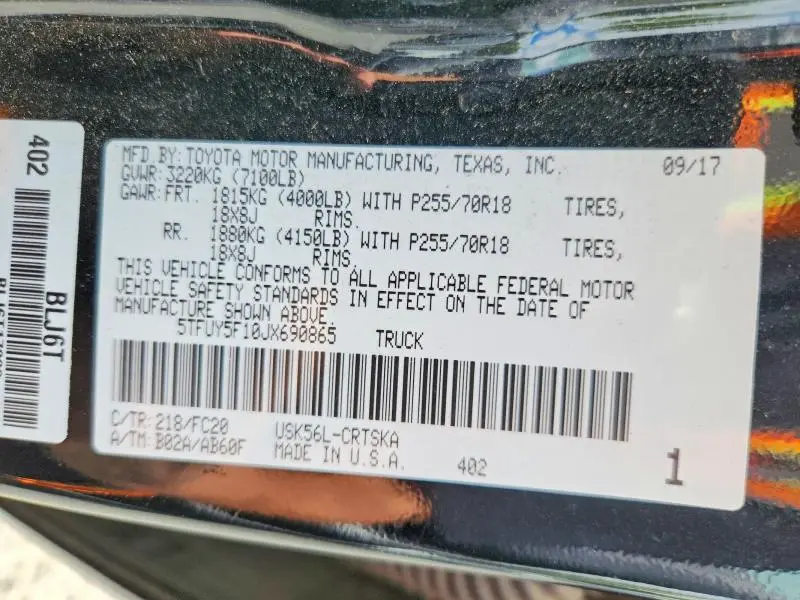 2018 TOYOTA TUNDRA SR5  