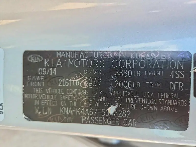 2015 KIA FORTE LX  