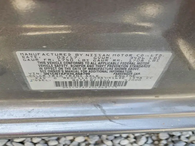 2017 NISSAN VERSA 1.6 SV  