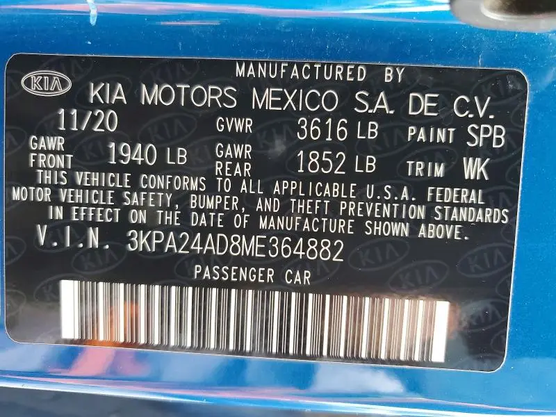 2021 KIA RIO LX  