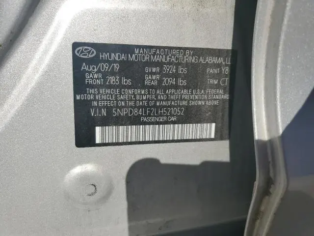 2020 HYUNDAI ELANTRA SEL  